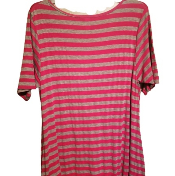 LuLaRoe Red Striped Gray Tunic M - Picture 2 of 5